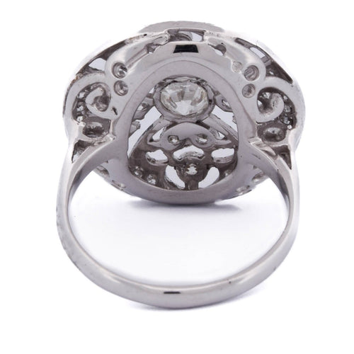Bague 53 Bague Art déco en or blanc 18 ct et diamants 58 Facettes AN270 (00119)