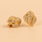 Boucles d'oreilles Boucles d’oreilles rétro en or jaune 18k, feuille pavée de diamants 58 Facettes