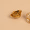 Boucles d'oreilles Boucles d’oreilles rétro en or jaune 18k, feuille pavée de diamants 58 Facettes