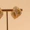 Boucles d'oreilles Boucles d’oreilles rétro en or jaune 18k, feuille pavée de diamants 58 Facettes