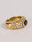 Bague 55 Bague jonc vintage en or jaune, saphir et diamants 58 Facettes