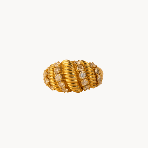 Bague 49 FRED - Bague vintage en or jaune 18 carats et diamants 58 Facettes