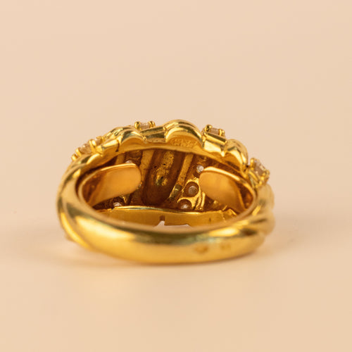 Bague 49 FRED - Bague vintage en or jaune 18 carats et diamants 58 Facettes
