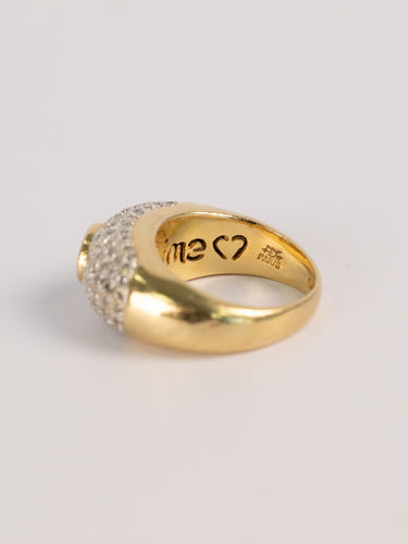Bague 51 Bague vintage en or jaune 750, saphir et diamants 58 Facettes