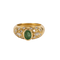 Bague 56 Bague jonc vintage en or jaune, émeraude cabochon et diamants 58 Facettes