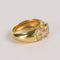 Bague 56 Bague jonc vintage en or jaune, émeraude cabochon et diamants 58 Facettes