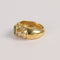 Bague 56 Bague jonc vintage en or jaune, émeraude cabochon et diamants 58 Facettes