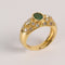 Bague 56 Bague jonc vintage en or jaune, émeraude cabochon et diamants 58 Facettes