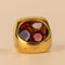 Bague 46 Chanel - Chevalière vintage 1960 en or jaune 750, saphirs, grenats et topazes 58 Facettes