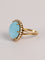 Bague Bague vintage en or jaune 750, turquoise cabochon et diamants 58 Facettes