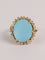 Bague Bague vintage en or jaune 750, turquoise cabochon et diamants 58 Facettes