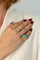 Bague 46 Bague dôme en or jaune 750‰, turquoise cabochon, années 1960-1970 58 Facettes