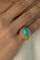 Bague 46 Bague dôme en or jaune 750‰, turquoise cabochon, années 1960-1970 58 Facettes