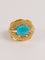 Bague 46 Bague dôme en or jaune 750‰, turquoise cabochon, années 1960-1970 58 Facettes