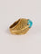 Bague 46 Bague dôme en or jaune 750‰, turquoise cabochon, années 1960-1970 58 Facettes