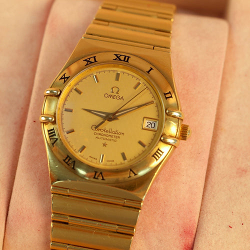 Montre Omega - Montre Constellation en or jaune 18 carats, vers 1990 58 Facettes