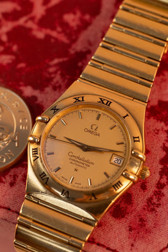 Montre Omega - Montre Constellation en or jaune 18 carats, vers 1990 58 Facettes