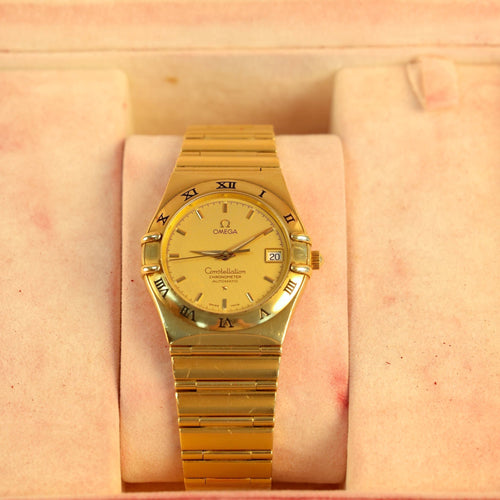 Montre Omega - Montre Constellation en or jaune 18 carats, vers 1990 58 Facettes