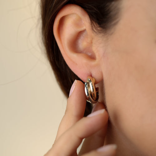 Boucles d'oreilles Cartier Trinity - Boucles d’oreilles créoles trois ors 18 carats 58 Facettes