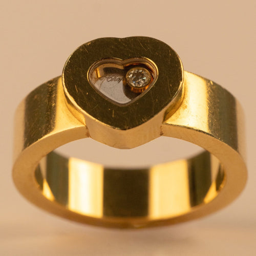 Bague 53 Chopard Happy Love - Bague en or jaune avec diamant 58 Facettes