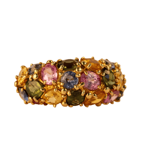 Bague 52 Chaumet - Bague Tutti Frutti en or jaune et saphirs multicolores 58 Facettes