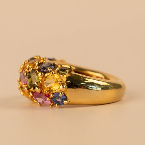 Bague 52 Chaumet - Bague Tutti Frutti en or jaune et saphirs multicolores 58 Facettes