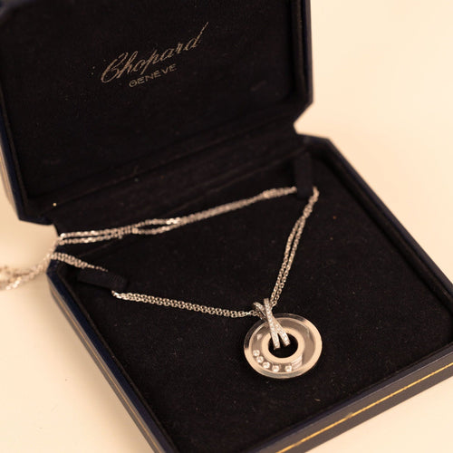 Collier Chopard Happy Diamonds - Collier en or blanc 58 Facettes