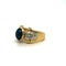 Bague 59 Bague jonc en or jaune et or blanc, important cabochon de saphir et diamants 58 Facettes