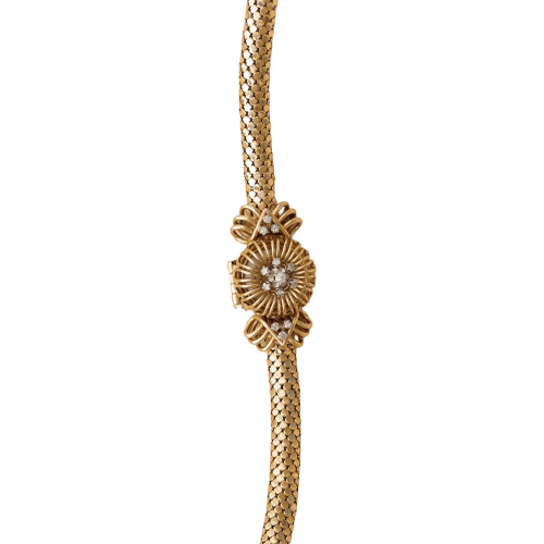 Montre Barichella - Montre secrète des années 1950 en or jaune 18 carats avec diamants 58 Facettes