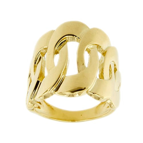 Bague 56 Bague bandeau en or jaune 18 ct à mailles ovales 58 Facettes 33892
