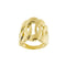 Bague 56 Bague bandeau en or jaune 18 ct à mailles ovales 58 Facettes 33892