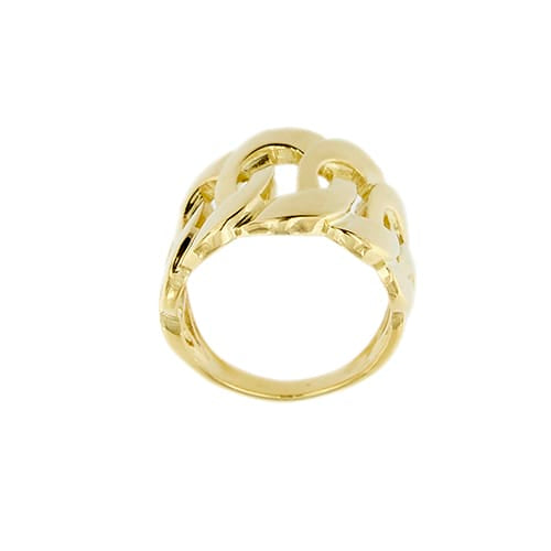 Bague 56 Bague bandeau en or jaune 18 ct à mailles ovales 58 Facettes 33892