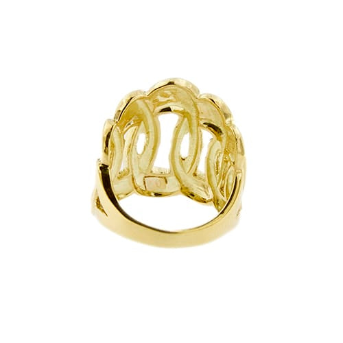 Bague 56 Bague bandeau en or jaune 18 ct à mailles ovales 58 Facettes 33892