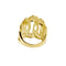 Bague 56 Bague bandeau en or jaune 18 ct à mailles ovales 58 Facettes 33892