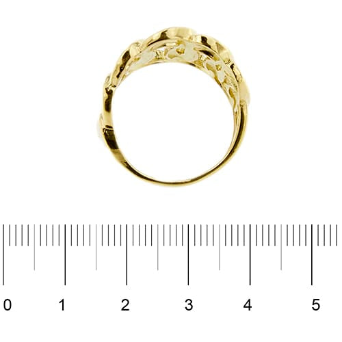 Bague 56 Bague bandeau en or jaune 18 ct à mailles ovales 58 Facettes 33892