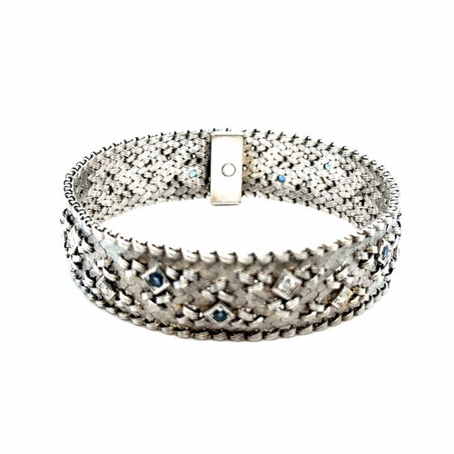 Bracelet Bracelet en or blanc 18 carats, diamants et saphirs 58 Facettes
