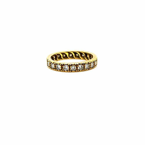 Bague 52 Bague alliance en or jaune 18k avec diamants 58 Facettes