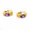 Boucles d'oreilles Boucles d’oreilles vintage en or jaune 18 carats avec améthyste 58 Facettes
