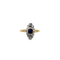 Bague 53 Bague marquise avec saphir en or jaune et blanc 58 Facettes