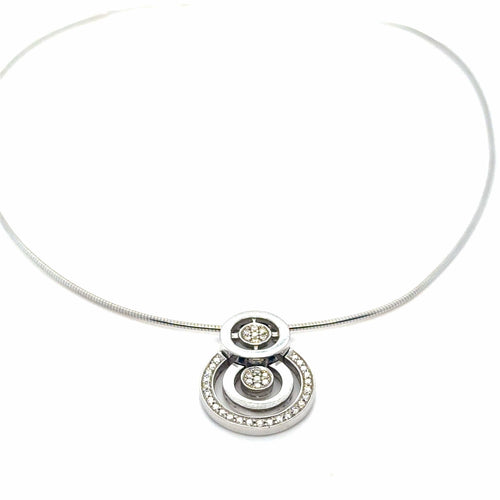 Collier Collier en or blanc 18k avec diamants 58 Facettes