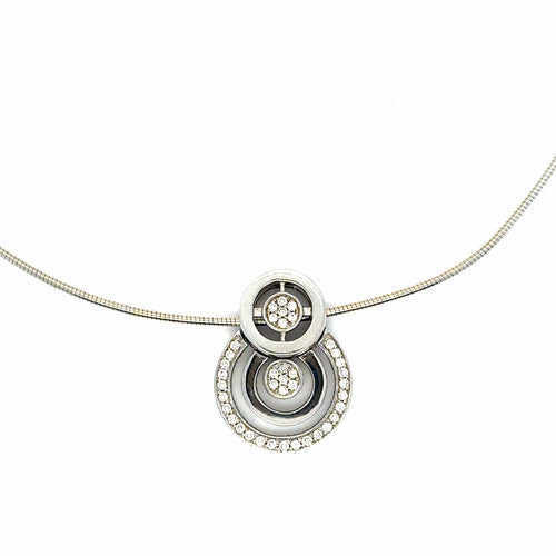 Collier Collier en or blanc 18k avec diamants 58 Facettes