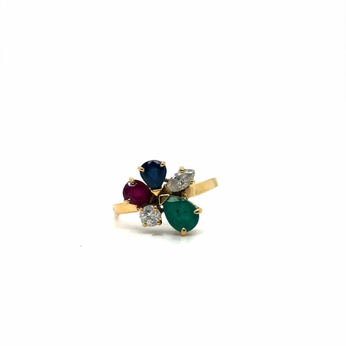 Bague 55 Bague Tutti Frutti vintage en or jaune 18k 58 Facettes