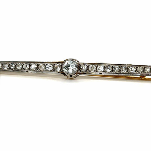 Broche Broche Art déco en or blanc 750‰ avec diamants, années 1930 58 Facettes