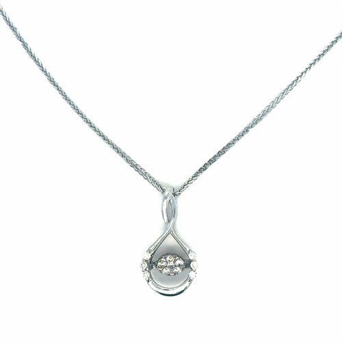 Collier Collier en or blanc 18k serti de diamants 58 Facettes