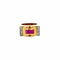 Bague 54 Bague Tank en or jaune 750‰, rubis taille baguette et diamants 58 Facettes