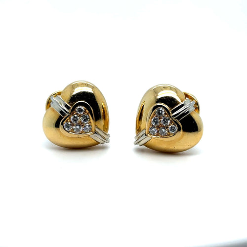 Boucles d'oreilles Boucles d’oreilles cœur en or jaune 18k 58 Facettes