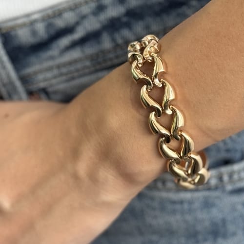 Bracelet Bracelet tank vintage en or rose 18 ct 58 Facettes 38835