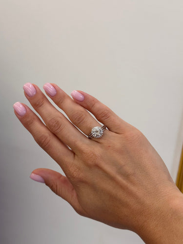 Bague 52 Bague solitaire en or blanc avec diamant de 0,60 ct, années 1970 58 Facettes
