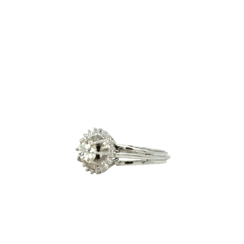 Bague 52 Bague solitaire en or blanc avec diamant de 0,60 ct, années 1970 58 Facettes