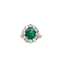 Bague 50 Bague marguerite en or blanc, émeraude et diamants 58 Facettes